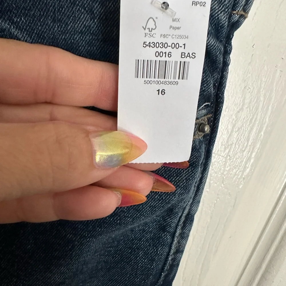 Old Navy Girls Dark Blue Straight Leg Jeans - Picture 2 of 3